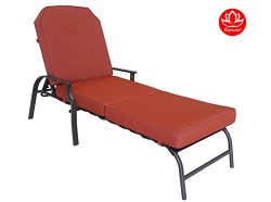 Kozyard Maya Outdoor Chaise Lounge Weather & Rust Resistant Steel Chair with Polyester Fabri ...