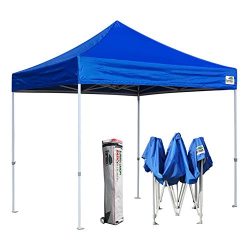 Eurmax 10 x 10FT Ez Pop Up Canopy Tent Commercial Instant Shelter + Roller Bag (Royal Blue)