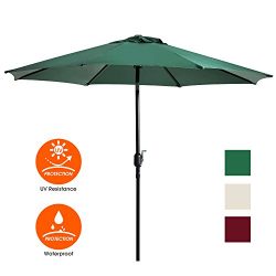 UHINOOS Patio Umbrella, 9 Ft Durable Alloy and Ribs outdoor umbrella,  Made of 100% durable poly ...