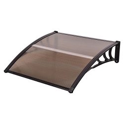 Tangkula 40″x 40″ Window Awning Modern Polycarbonate Cover Front Door Outdoor Patio  ...
