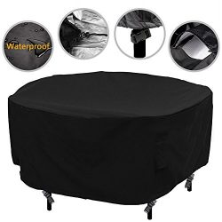 Patio Round Table and Chair Set Cover Outdoor Furniture Cover with Water Resistant and Durable F ...