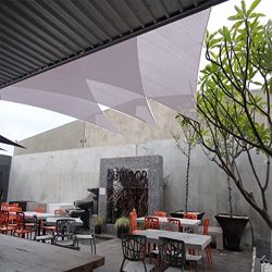 Belle Dura Light Grey 12′ x 12′ x 12′ Triangle Sun Shade Sails UV Block for Sh ...