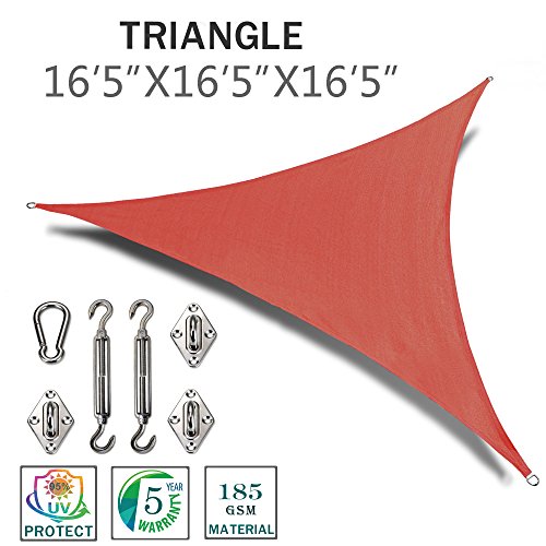 SUNNY GUARD 16'5'' x 16'5'' x 16'5'' Terra Triangle Sun Shade Sail UV