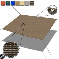 Alion Home Custom Sized Straight Edge Sun Shade Sail with Anti-rust Grommets and Stainless D-rin ...