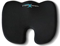 Coccyx Orthopedic Memory Foam Seat Cushion – Helps With Sciatica Back Pain – Perfect ...