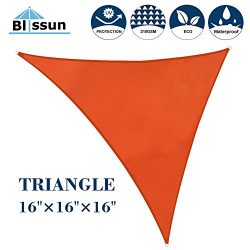 Blissun 16′ x 16′ x 16′ Sun Shade Sail  Triangle Canopy, UV Block for Outdoor  ...