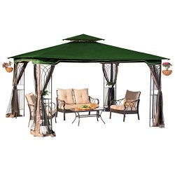 sunjoy 10 x 12 Regency II Patio Gazebo with Mosquito Netting, Hunter Green