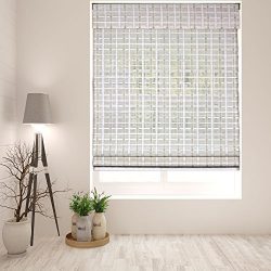 Arlo Blinds Cordless Whitewash Bamboo Roman Shade – Size: 40″ W x 60″ H, Innov ...