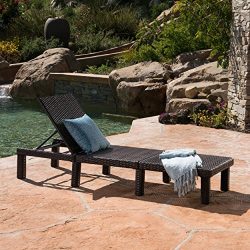 Great Deal Furniture Joyce Outdoor Multibrown Wicker Chaise Lounge without Cushion