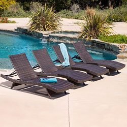 Christopher Knight Home 294920 Salem Patio Chaise Lounge, Multi brown