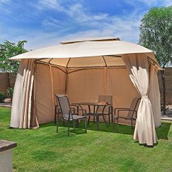 Barton 10 x 12 FT Garden Gazebo, Fully Enclosed w/ Mosquito Netting