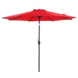 SONGMICS 9 ft Heavy Duty UPF50+ Patio Umbrella, 8 Ribs Outdoor Table Umbrella, Sun Shade Canopy  ...