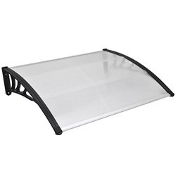 vidaXL 47″ x 39″ Outdoor Polycarbonate Front Door Window Awning Patio Cover Canopy