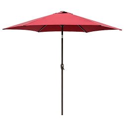 Le Papillon 9 ft Outdoor Patio Umbrella Aluminum Table Market Umbrella 6 Ribs Crank Lift Push Bu ...