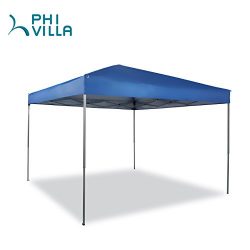 PHI VILLA 10 x 10ft Portable Pop-Up Canopy Straight Leg, Blue