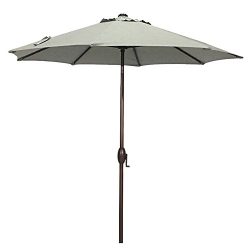 Abba Patio Sunbrella Patio Umbrella 9 Feet Outdoor Market Table Umbrella with Auto Tilt and Cran ...