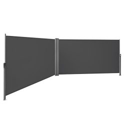 SONGMICS 236.2″ L x 70.9″ H Double Side Awning Privacy Screen Retractable Patio Blin ...