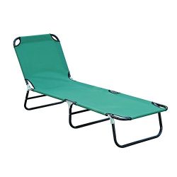 Cot Bed Beach Pool Outdoor Sun Durable Folding Chaise Lounge Recliner Patio Camping Chair Fold