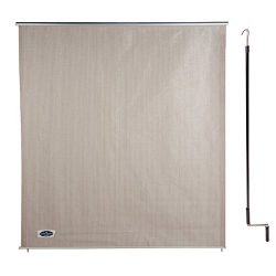 Cool Area 6ft x 6ft Outdoor Cordless Roller Sun Shade for Proch Patio in color Sesame