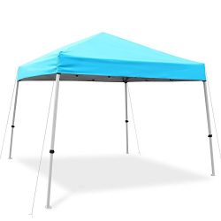 Ohuhu Pop-Up Canopy Tent Instant Shelter with Wheeled Carry Bag, 10 by 10 Feet, Blue