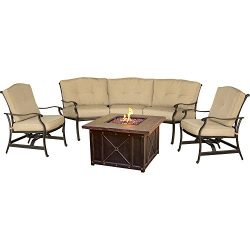 Hanover Outdoor Furniture TRADDURA4PCFP Traditions 4 Piece Conversation Set with 40″ Duras ...