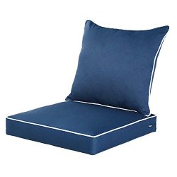 Qilloway Outdoor/Indoor Deep Seat Chair Cushions Set,Replacement Cushion for Patio Furniture.(Na ...