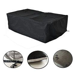 Moinco Patio Outdoor Protective Sofa Cover Garden Furniture Cover All Weather Drawstring-Large Black