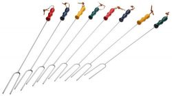 CS-2200 Rome’s 8 Piece Marshmallow Roasting Fork Set, Chrome Plated with Multi Colored Handles