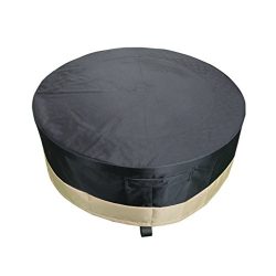 Stanbroil Full Coverage Round Fire Pit Cover/Table, Black, 60 Inch