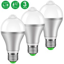 MINGER Motion Sensor Light Bulb 9W Smart PIR LED Bulbs, Cold White 6000k Auto On/Off Night Light ...