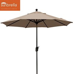 EliteShade Sunbrella 9Ft Market Umbrella Patio Outdoor Table Umbrella with Ventilation,Bonus wea ...