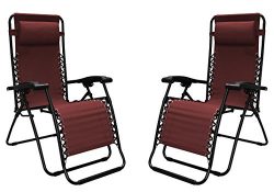 Caravan Sports Infinity Zero Gravity Chair – 2 Pack, Burgundy