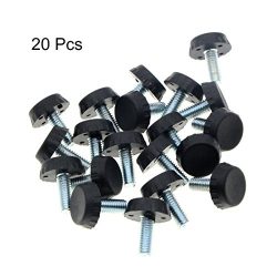 Saim Screw On Furniture Glide Leveling Foot Adjuster 6mm x 15mm UNC Pitch 1mm 20 Pcs