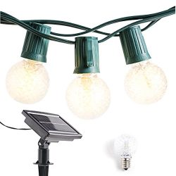 Solar Powered Outdoor String Lights Patio Lights – 40ft G40 LED String Lights Globe Lights ...