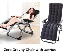 Four Seasons Zero Gravity Chair WITH CUSHION Lounge Recliner Folding Adjustable Office Patio Bea ...