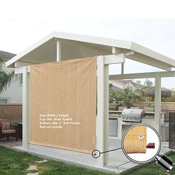 Alion Home Rod Pocket Sun Shade Panel with Aluminum Eyelets for Patio, Awning, Window Cover, Ins ...