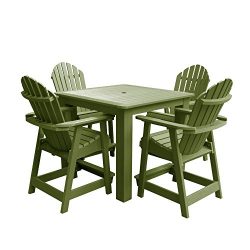 Highwood AD-CNA44-SGE Hamilton 5-Piece Square Counter Height Dining Set, Dried Sage