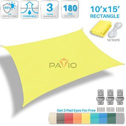 Patio Paradise 10′ x 15′ Canary Yellow Sun Shade Sail Rectangle Square Canopy – ...