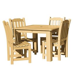 Highwood AD-DNL44-SND Lehigh 5-Piece Square Dining Set 42-Inch 5, Sandstone