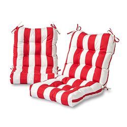 Greendale Home Fashions Outdoor Seat/Back Chair Cushion (set of 2), Cabana Red