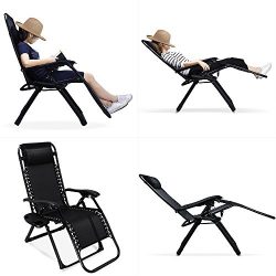 Ezcheer 2 Pack Zero Gravity Chair, 35.4×25.6×43.3 inch Patio Lounge Chair | Heavy Duty ...