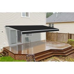 ALEKO AWM16X10BK81 Retractable Motorized Patio Awning 16 x 10 Feet Black