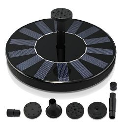 Royalsell Solar Fountain Pump, Free Standing 1.4W Bird Bath Fountain Pump for Garden and Patio,  ...