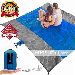 chanvi Large Beach Blanket Handy Mat with Strap, Perfect for Picnics, Beaches, RV and Outings, W ...