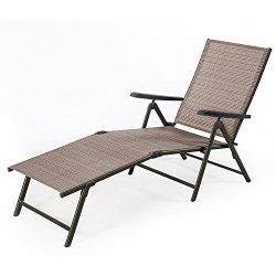 BaoChen Outdoor Chaise Lounge Chair – Adjustable Folding Patio Pool Beach Sunny Recliner L ...