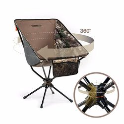 Sleep Revolution Compaclite Patented Oversize 360 Swivel Steel Camping Portable Chair for Outdoo ...