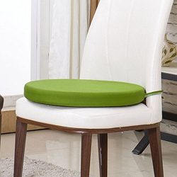 Sigmat Indoor/Outdoor Seat Cushions Waterproof Round Bar Stool Cushion Solid Chair Pad Green 14 Inch