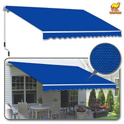 Strong Camel 12′ x 8′ Manual Yard Retractable Patio Deck Awning Cover, Canopy Sunsha ...