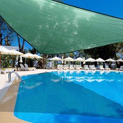 Sundale Outdoor 16′ x 16′ x 16′ Triangle Sun Shade Sail UV Blocked Fabric Pati ...