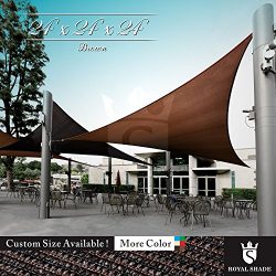 Royal Shade 24′ x 24′ x 24′ Brown Triangle Sun Shade Sail Canopy Outdoor Patio ...